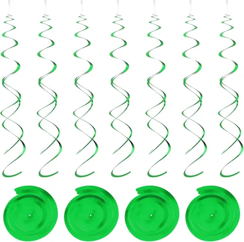 Vista 20 de MECCANIXITY 30 piezas negras colgantes de doble tira para colgar decoraciones de techo de plástico para fiestas de cumpleaños con gancho