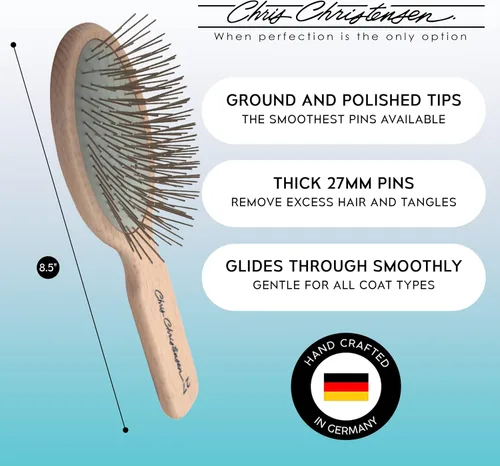 Vista 4 de Chris Christensen Groomer's Bundle - 000 7.5 in. Greyhound Style Fino/Grueso Buttercomb, acero inoxidable, evita la fricción - 1.063 in Serie