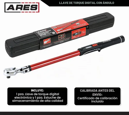 Vista 2 de ARES 43008 1/2-Inch Drive Flex Head Digital Torque Wrench Torque and Angle Readings