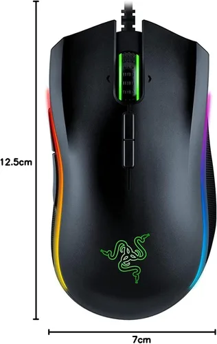 Vista 10 de Razer Mamba Elite - Ratón para juegos con cable: sensor óptico de 16.000 DPI - Iluminación Chroma RGB - 9 botones programables - Interruptores