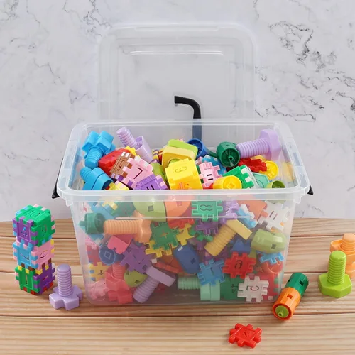 Vista 5 de Ggbin Caja de almacenamiento de plástico con pestillo de 12 cuartos de galón, contenedor de almacenamiento con tapa transparente