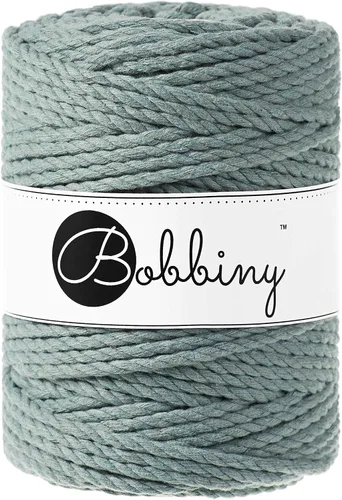 Vista 16 de Bobbiny Cordón de macramé XXL de 0.197 in y 3 capas (aguamarina), 108 yds/330 pies (100% algodón reciclado)