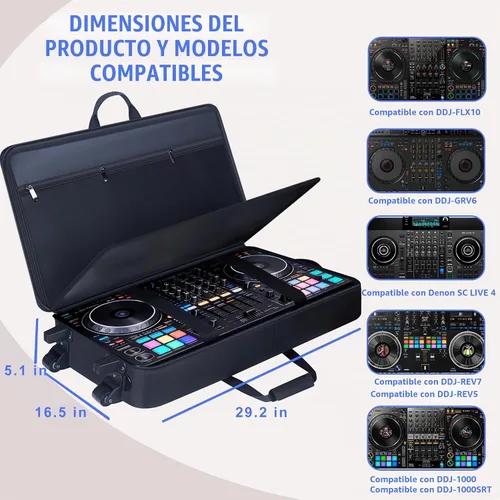 Vista 7 de Funda para controlador DJ con ruedas para DDJ FLX10/GRV6/REV7/REV5/1000/SC LIVE 4