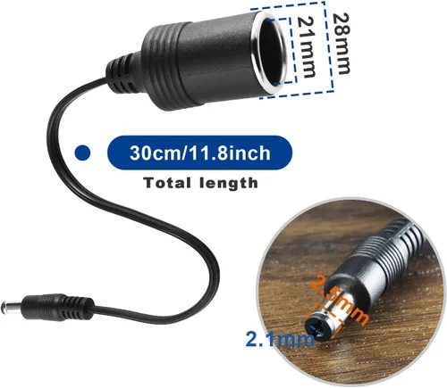 Vista 3 de SING F LTD 2 unids encendedor de cigarrillos enchufe a 0.217 inx0.083 in adaptador de cable de coche encendedor de cigarrillos extensión cable