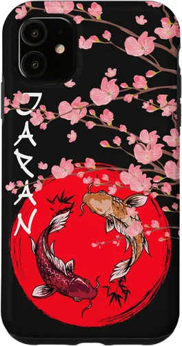 Vista 8 de koi Fish Ying yang,Japanese Flag Japan - Cherry Blossom Case for iPhone 17