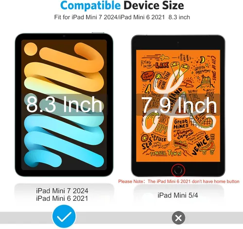 Vista 2 de OMOTON Paquete de 3 protectores de pantalla para iPad Mini 7/6 (7ª/6ª generación, 8.3 pulgadas), vidrio templado para iPad Mini A17 Pro 7ª
