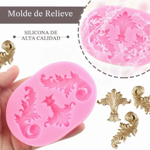 Vista 2 de ZiXiang Molde de silicona de fondant de encaje de alivio de voluta de Estilo a