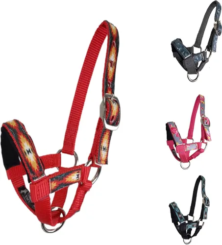 Vista 3 de Halter de alpaca superpuesto de nailon con banda nasal acolchada - 6 meses de garantía