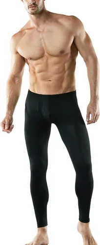 Vista 7 de TSLA Pantalones de ropa interior térmica para hombre, leggings largos con forro polar cálido, capa base de invierno