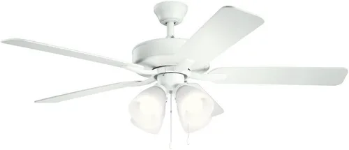 Vista 2 de 330016MWH Basics Pro Premier - Ventilador de techo de 52 pulgadas con luces LED, color blanco mate