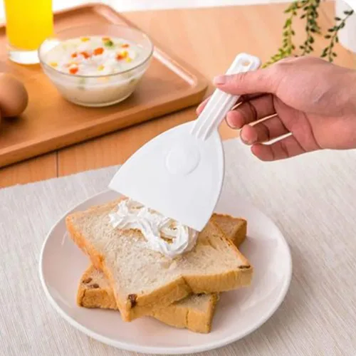 Vista 7 de 2 piezas de raspadores de mango de plástico para pasteles, crema para pasteles, pasta de pasteles, cortador de pizza, raspadores de alimentos