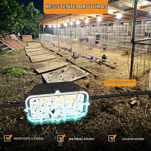 Vista 3 de RIUVAO - Cadena de luces LED de construcción de 50 pies, 75 W, 7500 lm, impermeable, IP67, luces de trabajo, luces temporales de construcción