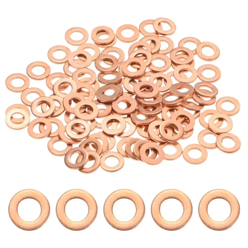 Vista 26 de M METERXITY Paquete de 30 arandelas de cobre, arandelas métricas de sellado de cobre M6x12x1mm para pernos, tornillos, tuercas