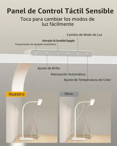 Vista 5 de Lámpara de escritorio LED grande para oficina en casa, lámpara