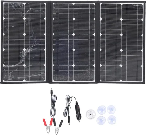 Vista 6 de Generic 200W Flexible Foldable Solar Panel Charger for RV Car Boat, Water Portable Solar Panel for Outdoor Activities