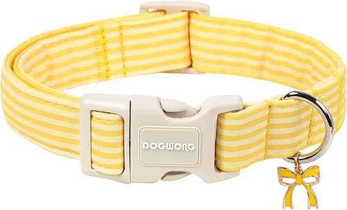 Vista 41 de DOGWONG Collar de Algodón para Perro, Collar para Perro de Cuadros Azules Resistente, Collar Suave y Duradero para Perro Macho, Lindo Collar de A