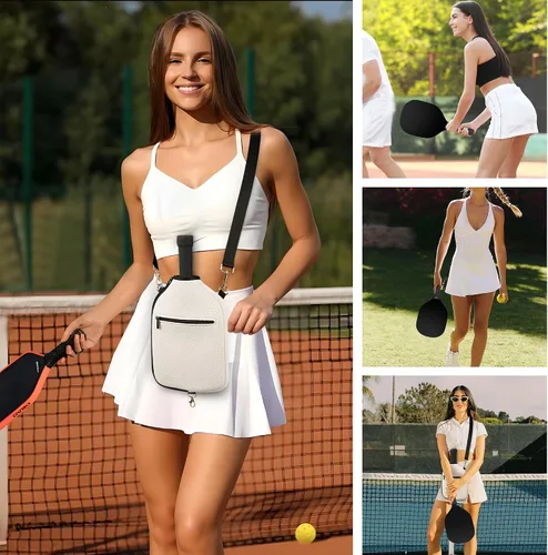 Vista 7 de Pickleball Paddle Bag,Large Pickleball Bag for Men & Women,Waterproof Paddle Bag,Stylish Quilted Pickleball Bag,Fits All Paddles,Ideal Pickleball