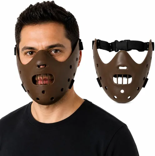 Vista 8 de Hannibal Lecter Mask Horror The Silence of Lambs Resin Hacker Mask