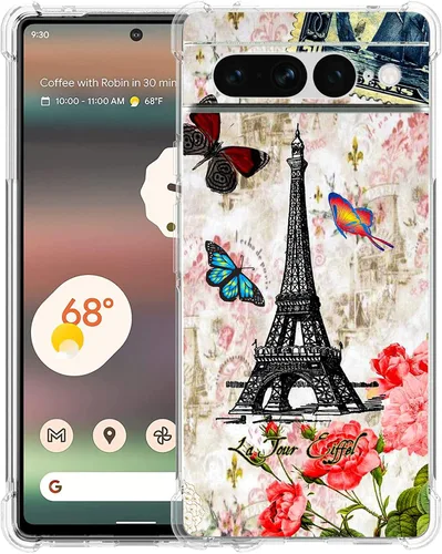 Vista 13 de Pixel 7 Pro - Funda protectora de poliuretano termoplástico resistente a los arañazos y a prueba de golpes con diseño de mandala de pavo real
