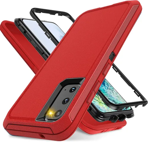Vista 7 de Jshru Funda para Galaxy S20, funda protectora resistente de grado militar, a prueba de golpes, a prueba de caídas/polvo, 3 capas, funda