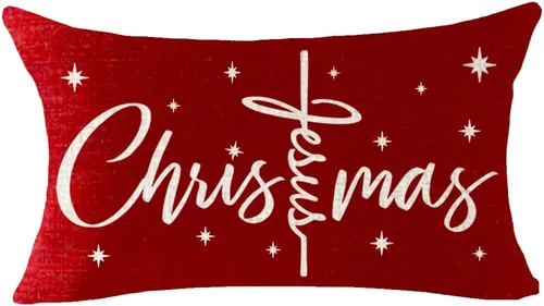 Vista 10 de ITFRO - Bonito regalo de invierno con texto "Merry Christmas", copos de nieve cayendo, diseño de nieve, algodón, arpillera, lino, funda de cojín