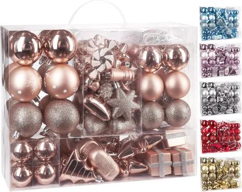 Vista 12 de BRUBAKER 77ct - Adornos de árbol de Navidad - Inastillables - Bolas de Navidad, estrellas, conos de pinos, botas, calcetines, paquetes