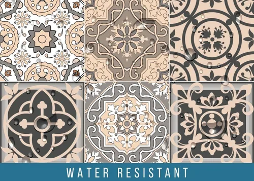 Vista 9 de Calcomanías de bricolaje para decoración de chimenea, resistentes al calor, calcomanías simples y sin ensuciar, calcomanías para azulejos
