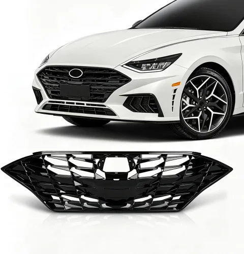 Vista 17 de PIT66 Conjunto de parrilla delantera cromada compatible con Sonata 2011 2012 2013 HY1200154 863503S100