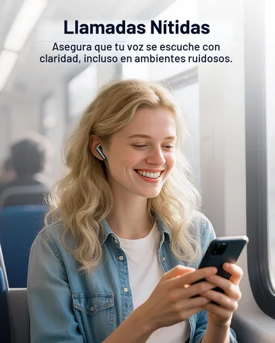 Vista 2 de kurdene Auriculares inalámbricos Bluetooth, Bluetooth 5.4, auriculares de 42 horas de reproducción larga con micrófonos para llamadas claras