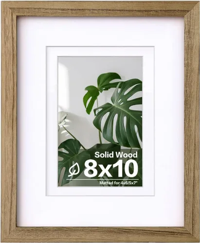 Vista 84 de Egofine - Portarretratos de 4 x 6 pulgadas, de madera maciza con plexiglás, para fotos de 3.5 x 5 con paspartú o de 4 x 6 sin paspartú, para colocar