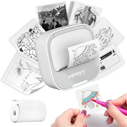 Vista 10 de HPRT Portable Sticker Printer, S1 Thermal Mini Inkless Label Printer Blue Sticker Maker for iPhone/Android, Label Printer for Study Notes, Text