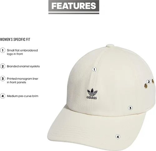 Vista 30 de adidas Originals Gorra ajustable relajada con logotipo para mujer