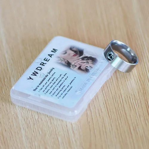 Vista 5 de YWDREAM Anillos de anime para hombres, joyería de anime, anillo giratorio de acero inoxidable negro, tamaño 6 a 13, Acero inoxidable, Resina