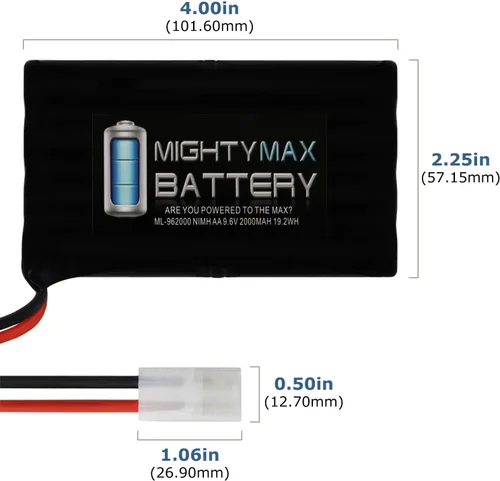 Vista 2 de Mighty Max Battery Batería NiMH de 9.6V 2000mAh para tren Polar Express de calibre G de Lionel