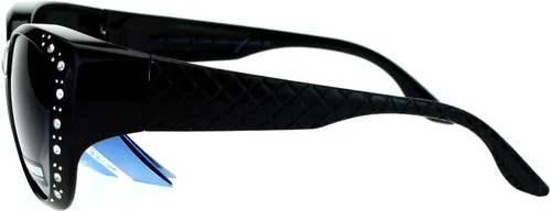 Vista 3 de SA106 Gafas de sol polarizadas de 2.165 in que se ajustan sobre OTG Butterfly Rhinestone Diva