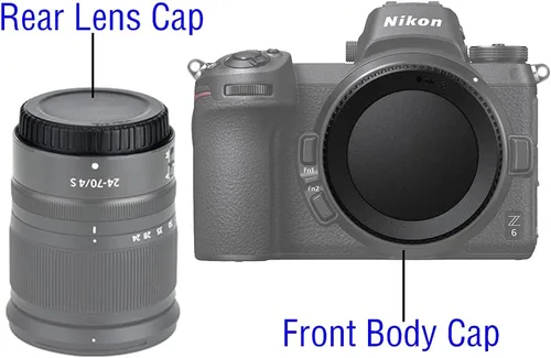 Vista 3 de Tapa del cuerpo + tapa de lente trasera compatible con Nikon ZR Z50II Z6III Z7II Z5II Z5II Z50 Z30 Z9 Z8 Z6 II Z7 Z7 II Z5 Z fc Nikon Z montaje
