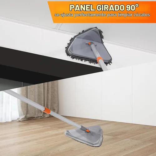 Vista 4 de Limpiador de pared con mango largo de 82 pulgadas, limpiador de pared, herramienta de limpieza con 4 almohadillas de microfibra de felpilla