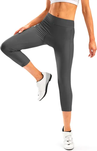 Vista 2 de Pantalones de ciclismo acolchados 4D para mujer, pantalones cortos de ciclismo de cintura alta, capris de bicicleta 34, mallas de ciclismo