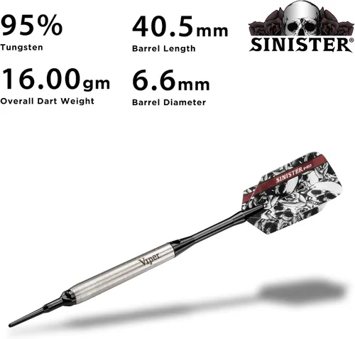 Vista 2 de Viper Dardos siniestros 95% tungsteno punta suave