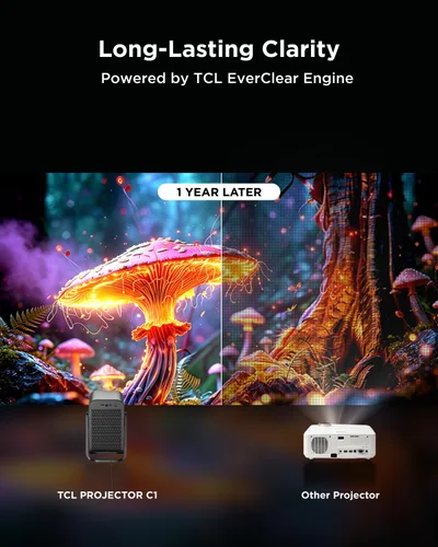 Vista 5 de TCL C1 Smart Google TV Projector, WiFi y Bluetooth, cardán giratorio de 285