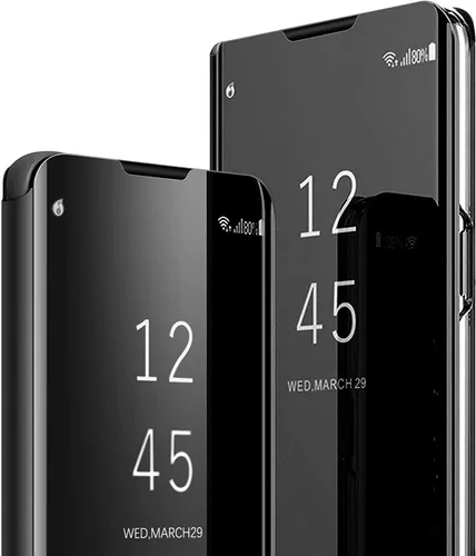 Vista 10 de Funda compatible con Samsung Galaxy Note 20 Ultra, funda de piel transparente con espejo S-View, a prueba de golpes, con función atril