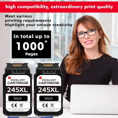 Vista 3 de Cartucho de tinta 245XL de reemplazo para Canon 245XL cartuchos de tinta negros PG-243XL para PG-245 PG-243 de alto rendimiento compatibles