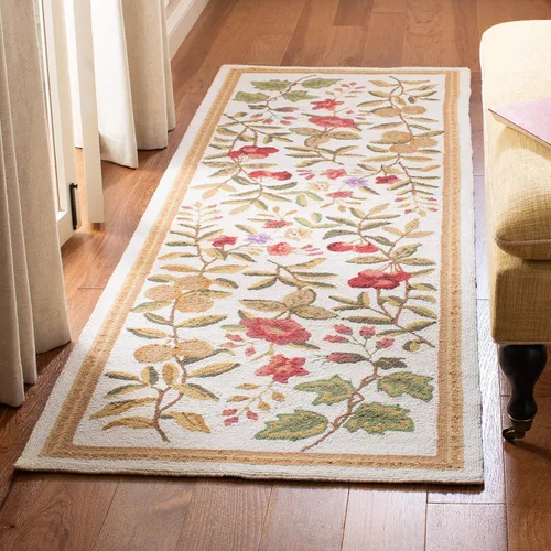 Vista 8 de SAFAVIEH Chelsea Collection - Alfombra decorativa de 1 pies 8 pulgadas x 2 pies 6 pulgadas, color negro, lana de campo francesa enganchada a mano