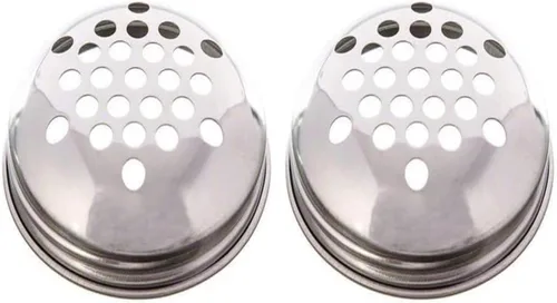 Vista 2 de American METALCRAFT, Inc. 12 oz Queso Shaker Top w/Extra Grandes Agujeros, Plata