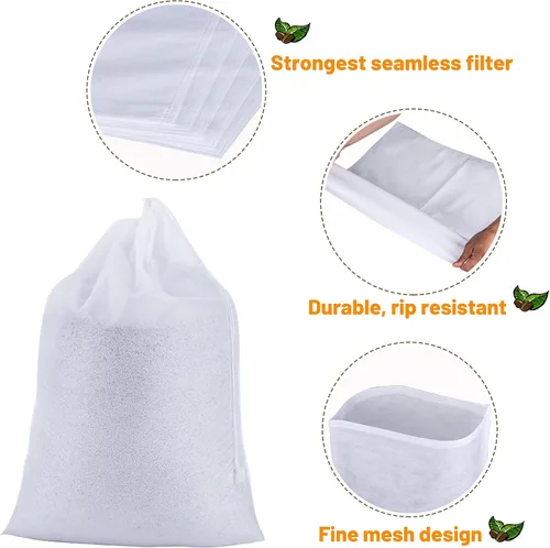 Vista 3 de Paquete de 100 filtros de café frío de 20 x 20 pulgadas, bolsa de filtro para café de hasta 5 libras, filtro de café de 5 galones Brews Up to 5