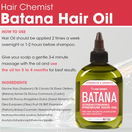 Vista 8 de Hair Chemist Batana Strengthening - Juego de champú, acondicionador y aceite para el cabello (juego de 3 piezas) - Champú y acondicionador Batana