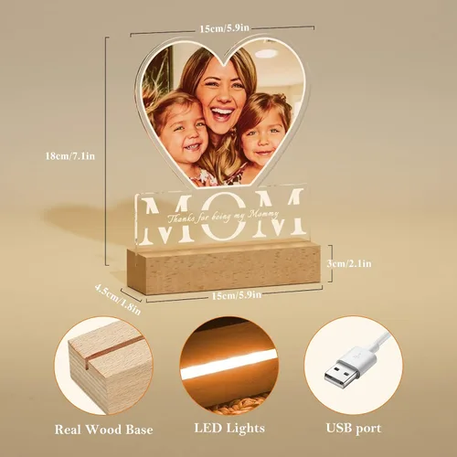 Vista 7 de Bemaystar Regalos personalizados para mamá para el día del padre, regalos personalizados para madres de hija, hijo, niños, regalo personalizado