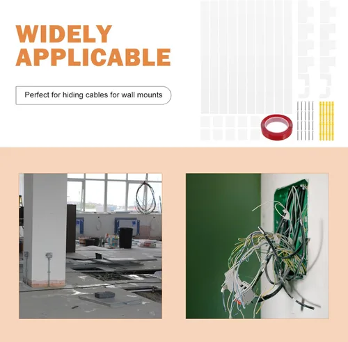 Vista 3 de Cable Hider Wall Raceways 40x3x1.5cm PVC 73 Piece Set White
