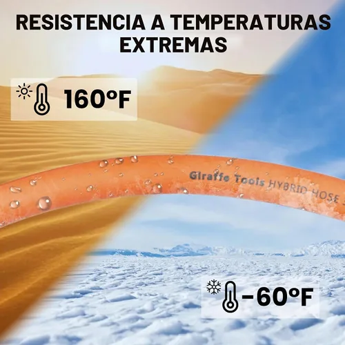 Vista 4 de Giraffe Tools Manguera de aire híbrida de entrada, 3/8 pulgadas x 6 pies, conexiones MNPT de 1/4 pulgadas, 300 PSI resistente, manguera de compresor