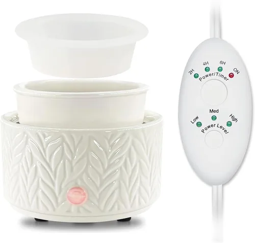 Vista 11 de EQUSUPRO Calentador de cera para derretir cera perfumada 3 en 1, calentador eléctrico de cera de cerámica, quemador, derretidor de cera de fragancia